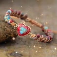 thumbnail image 5 of Deeceymbur Adjustable Jasper Heart Bracelet Love Forever Gift for Women Natural Stone Inspirational Message Rope Design Customizable Length Encouragement Jewelry Daily Wear, 5 of 6