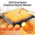 thumbnail image 2 of Electric Blanket Full Size, 72"x84" Dual-Spiral Heated Blanket 10 Hours Auto-Off 8 Heat Level Over-Heat Protection Flannel Sherpa Big Heater ETL Certification Machine Washable, 2 of 4