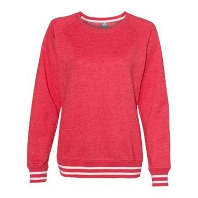 J. America B33928703 Chandail en Molleton à Col Rond pour Femmes, Rouge - Petit