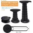thumbnail image 4 of Tabouret Pliable Portable Rétractable Réglable, Tabouret Télescopique Compact pour Adultes Usage Intensif avec Capacité de Charge 770 lbs, Chaise Camping Voyage Chasse (Noir) (HX20210818), 4 of 5