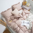 thumbnail image 3 of Move Over Taupe Ruffle Pillow Shams King Ruffled Pattern Khaki Boho Pillowcases 100% Washed Microfiber, 3 of 7