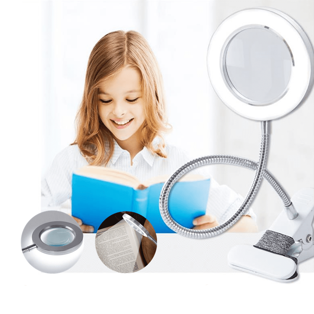 Costyle 8X Magnifying Glass LED Lamp Desk Table Light with Clamp for Reading Sewing Crafts