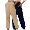 thumbnail image 1 of Puntoco Pantalones Deportivos Informales De Color Sólido Para Mujer De 2 Piezas, Leggings Sueltos Para El Hogar, Pantalones Deportivos, Caqui M (Se Envía En L En Su Lugar), 1 of 3