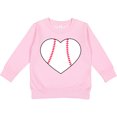 thumbnail image 2 of Inktastic Heart Shaped Baseball Toddler Sweatshirt, 2 of 4