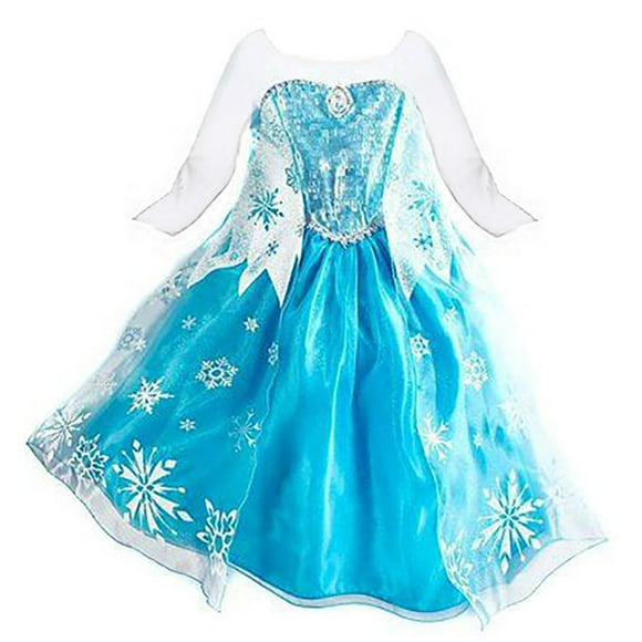 KAWELL Elsa Princesa Vestido de Fiesta de Cumpleaños de disfraces para niñas 5-6 años
