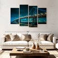 thumbnail image 2 of Elephant Stock Neon Golden Gate Sf Wall Art - Horizontal Multi Panel Canvas - Living Room Wall Decor - Architecture Multi Panel - Teal And Black Decor - 84" x 54", 2 of 4