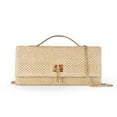 thumbnail image 1 of Bolso Cruzado de Paja Tejida para Mujer - con Correa de Cadena Metálica para Boda y Playa, 1 of 13
