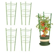 4 Pack Tomato Cages for Garden Cherry Tomato Plant Support Structures, Cage for Tomatoes, Vegetables Climbing Plants Plant Cage Tomato Trellis for Climbing Vegetable Metal Tomato Cage Small 18"