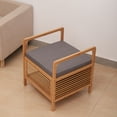 thumbnail image 6 of Proman Products SH17236 Cambridge Bamboo Square Storage Shoe bench, Natural, 19.5" W x 19.5" D x 21.5" H, 6 of 8