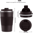 thumbnail image 2 of Taza de café de acero inoxidable 304, botella de agua antideslizante de silicona, taza térmica para regalo de escuela, viajes, hogar y oficina, 2 of 5