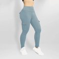 thumbnail image 2 of Womens High Waist Leggings Scrunch Cargo Leggings Butt Lifting Hidden Soft Pants Tummy Control Workout Yoga Pants with Pockets, 2 of 5