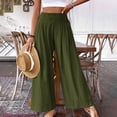 thumbnail image 2 of Summer Savings! Stamzod Women's Wide Leg Pants With Pockets High Waist Loose Linen Pants Fashion Solid Color Pleated Business Work Casual Pants On Clearance, 2 of 7