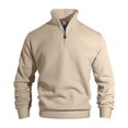 thumbnail image 5 of Quarter Zip Pullover Men 2026 Fall Winter Long Sleeve Jacquard Stand Collar Plain Sweatshirts Mens Pullover Top, 5 of 6
