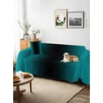 thumbnail image 3 of Teal Black Ombre Couch Cover for 2 Cushion Couch, Gradient Contemporary Abstract Art Washable Love Seat Sofa Covers Slipcover, Throw Sofa Covers for Pets, Furniture Protector 71"x102", 3 of 9