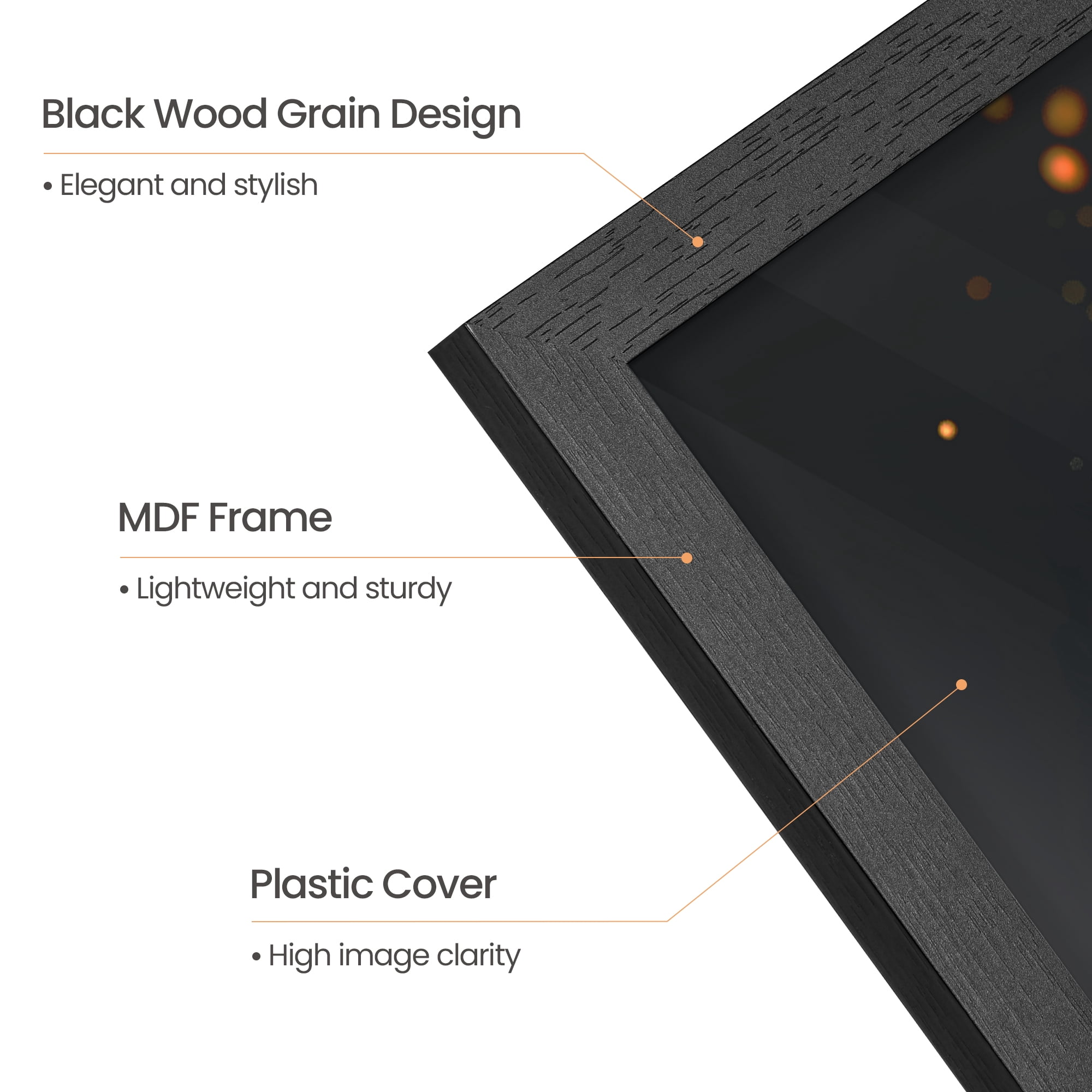 Sindcom 18x24 Wooden Picture Frames, Wall Gallery Photo Frames, Black Poster Frames, Set of 3