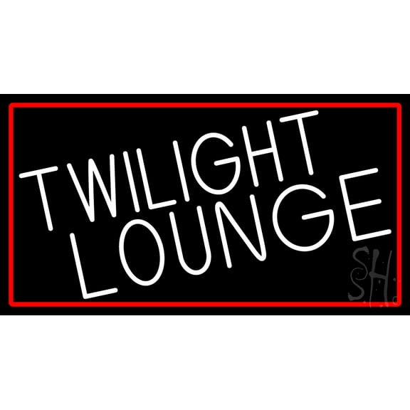 Twilight Lounge With Red Border LED Neon Sign 20 x 37 - inches, Clear Edge Cut Acrylic Backing, with Dimmer - Bright and Premium built indoor LED Neon Sign for Bar decor.
