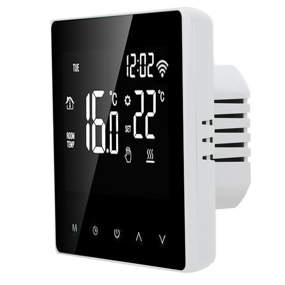 Temperature Controller, Elegant Appearance Thermostat Voice Control ME81H For Living Room For Bedroom For Home White Background Orange Button,White Background White Button,Orange