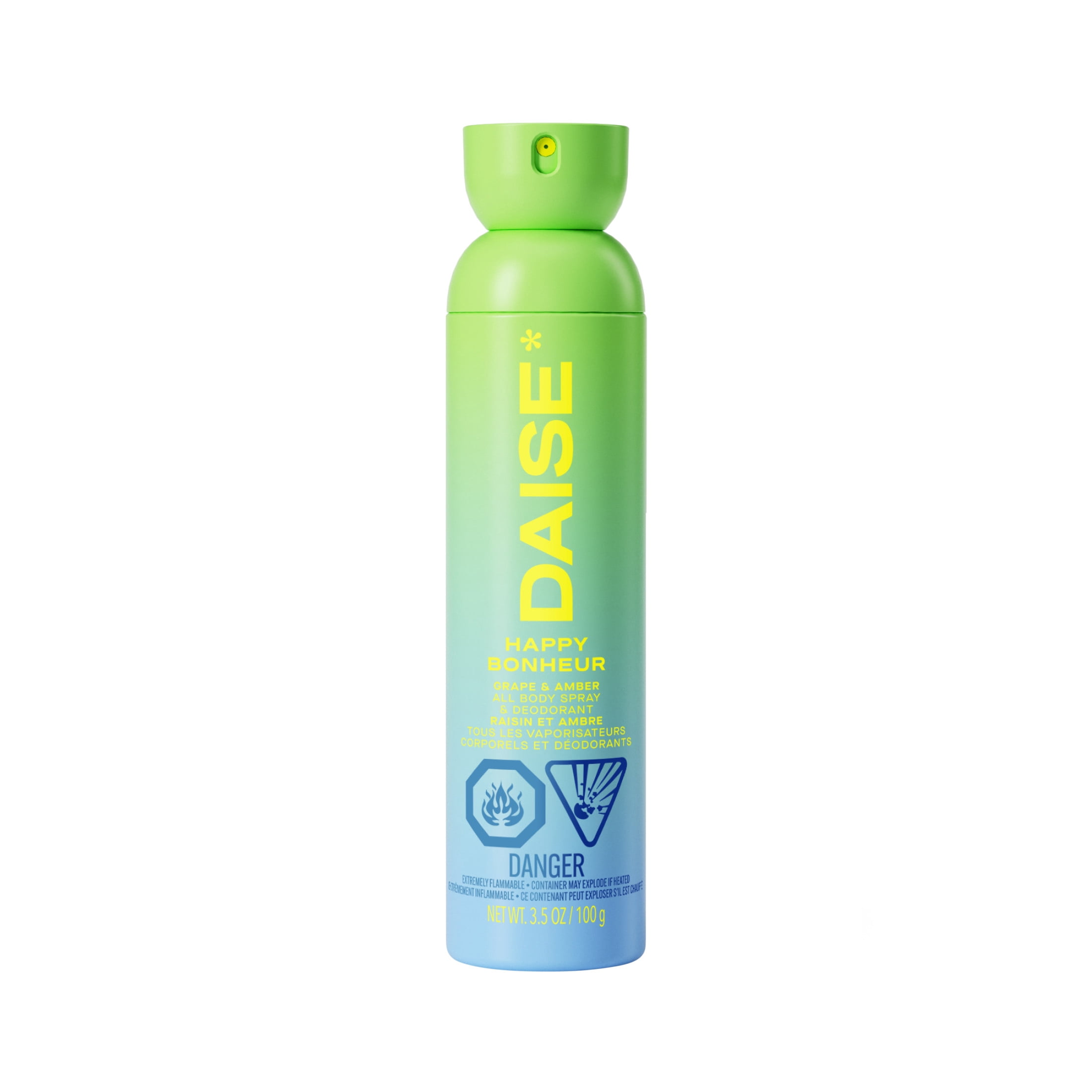 DAISE Happy Daise All Body Spray & Deodorant in Grape & Amber for 24h Freshness, 3.5 oz/120 mL