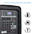 thumbnail image 3 of Pyle Stage & Studio Altavoz PA Bluetooth de 8 Pulgadas, Mezclador de Audio de 8 Canales, 3 of 7