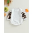 thumbnail image 5 of Newborn Baby Girls Sweatshirts Rompers Halloween Clothes Hello Pumpkin Season Print Leopard Long Sleeve Thanksgiving Fall Bodysuits, 5 of 9