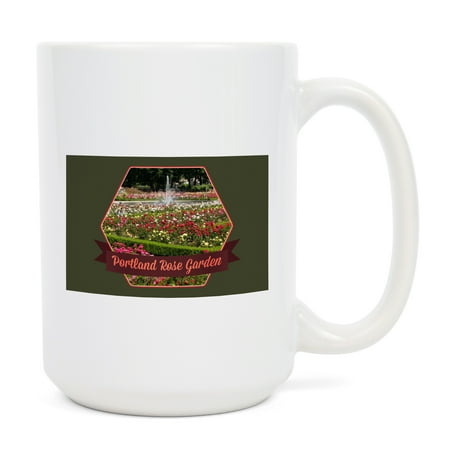 

15 fl oz Ceramic Mug Portland Rose Garden Contour Photography Dishwasher & Microwave Safe