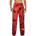 thumbnail image 3 of Picia Floating Red Chili Peppers Mens Soft Woven Cotton Elastic Waistband Sleep Pajama Pant Lounge Sleep Pant With Pockets And Drawstring-Small, 3 of 9