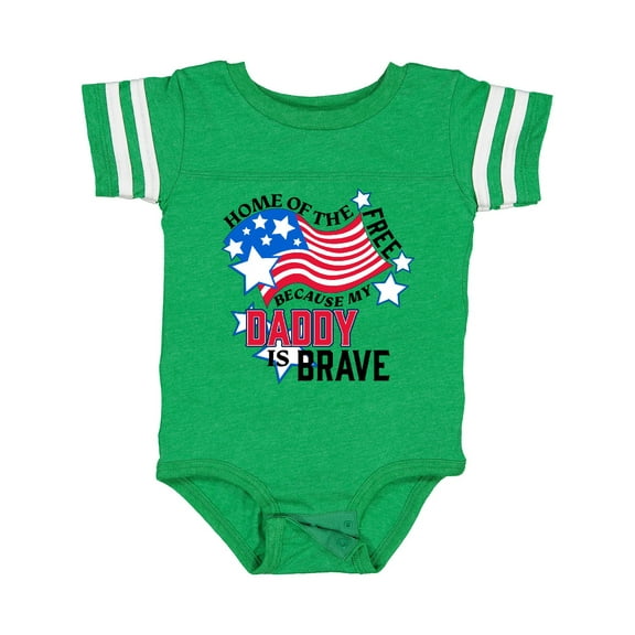 Inktastic Home of the Free Because My Daddy is Brave Boys or Girls Baby Bodysuit