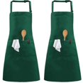 thumbnail image 1 of 2 Pack Aprons, Adjustable Neck Chef Apron With 2 Pockets Kitchen Cooking Apron For Women Men Home Baking Gardening cy, 1 of 4