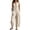 A-Beige2696, variant on SONXAHE Gingham Plaid Sleeveless Jumpsuit For Women Stand Collar Wide Leg Casual Bottoms
