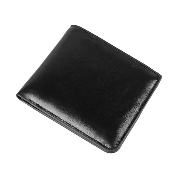Monedero Para Hombre, Cartera Para Hombre, Compartimento Con Cremallera, Color Negro Puro, Cuero Ligero De PU Para Hombre Para Trabajar