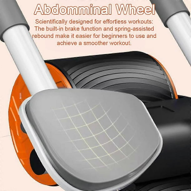 Automatic Rebound Abdomminal Wheel Ab Abdominal Muscle Exercise Roller with Timer Elbow Support Mute Fitness Equipment for Workout Home Office Gym