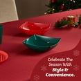 thumbnail image 5 of PLASTICPRO 64 Oz Disposable Serving Bowls Red Green Plastic Square Snack Bowls, 4-Pack, 5 of 8