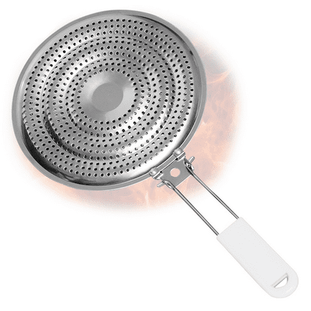 

Heat Diffuser Wooden Handle Cook Ring Heat Diffuser Metal Household Supply Stove Pan Reducer Flame Guard Simmer Plate for Electric and Gas Stove Tops