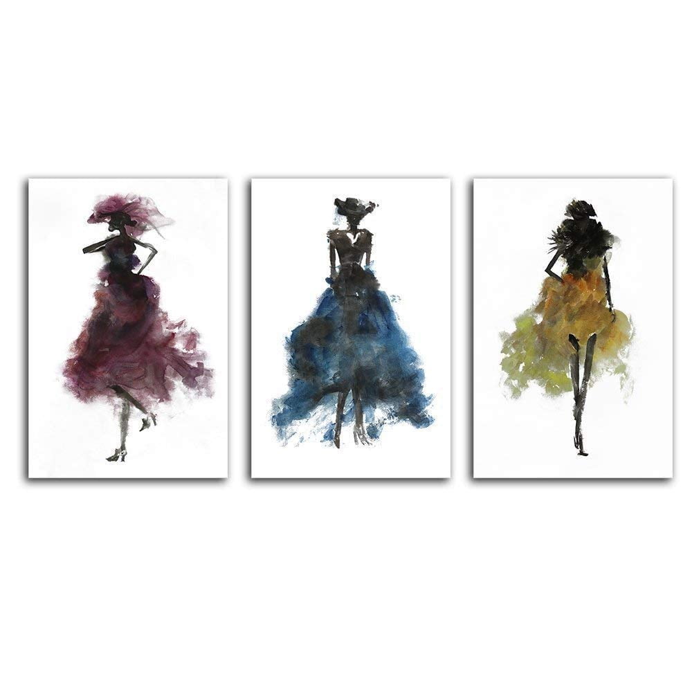 Wall26 Fashion Ladies Woman Concept Canvas Art Wall Decor 24 X36 X3 Panels Walmart Com Walmart Com