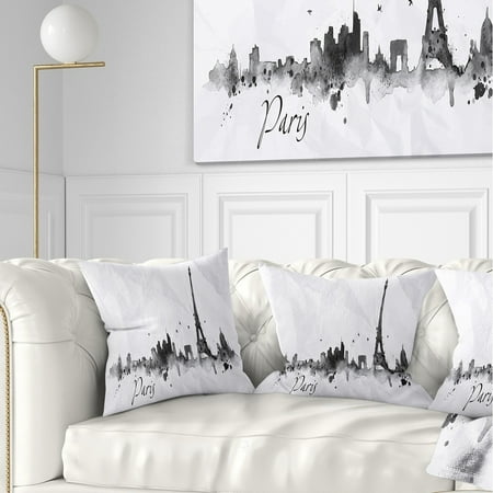 Design Art Designart Paris With Eiffel Silhouette Cityscape