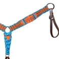 thumbnail image 6 of HILASON Western Wool Breast Collar Headstall Tack Set with Leather Tugs Turquoise & Brown, 6 of 6