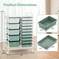 thumbnail image 3 of Costway 15-Drawer Rolling Storage Cart Mobile Cart with Colorful Drawers & Metal Frame Gradient Green, 3 of 10