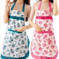 thumbnail image 3 of Cheers Tablier-Robe Imperméable pour Femmes à Nœud Floral pour Cuisine et Restaurant avec Poche, 3 of 7