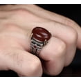 thumbnail image 4 of Roarsilver 925k Silver Mens Ring-Handmade Mens Ring-Agate Stone Ring-Signet Ring Mens-Jewelry Gift For Mens-Silver Rings for Men-Agate Wedding Ring | 11, 4 of 5