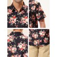 thumbnail image 6 of Lars Amadeus Men's Shirts Short Sleeve Floral Print Point Collar Hawaiian Shirt, 6 of 6
