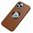 thumbnail image 2 of K-Lion for iPhone 14 Pro 6.1 inch Luxury Slim Leather Case Logo Cutout View Slim Thin Lightweight Wireless Charging Support Shockproof Scratch-Resistant Case,Brown, 2 of 7