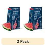 (2 pack) DripDrop Electrolyte Powder Drink Mix for Dehydration Relief Fast, Watermelon, 0.35 oz, 8 Count Packets