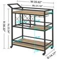 thumbnail image 6 of ZXNYH Bar Cart for The Home with Wine Rack and Glasses Holder, Industrial Liquor Serving Carts on Wheels, Rustic Wood and Metal Coffee Cart and Drink Trolley for Dining Room and Kitchen (Rustic Oak), 6 of 8
