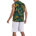 thumbnail image 2 of Pofeuu Jungle Leopard Yellow Print Basketball Jersey, Shirts for Men Youth Basketball Jersey Crew Neck-XX-Large, 2 of 6