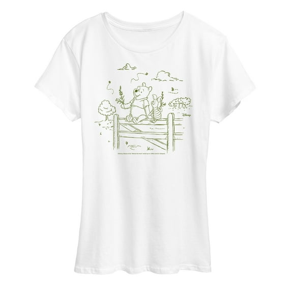 Winnie the Pooh - Winnie Piglet Fence - Women's Short Sleeve Graphic T-Shirt