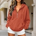 thumbnail image 2 of Weikingp Zip Up Hoodie Women Cute Hoodies Y2k Plain Zip Up Hoodie Cotton Zip Up Hoodie Womens Quarter Zip Pullover Oversized Hoodies Fall Sweatshirts for Women Cute Zip Up Hoodie Orange S, 2 of 7