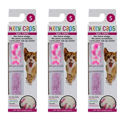 Kitty Caps Nail Caps for Cats White with Pink Tips & Clear with Pink