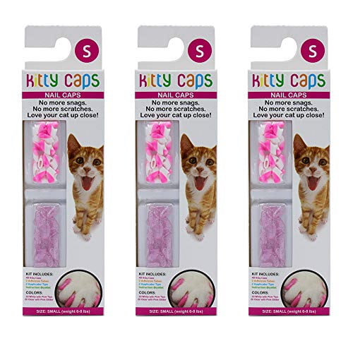 Kitty Caps Nail Caps: Pure White and Coral Red, 40 Count
