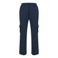 thumbnail image 4 of YOTMKGDO Straight-Leg Baggy Casual Solid Pants for Men, Navy XL, 4 of 6
