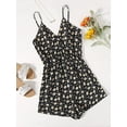 thumbnail image 5 of Women's Leopard Print Wrap Spaghetti Strap Romper Cami Jumpsuit, 5 of 5